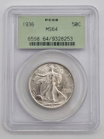 1936 United States Walking Liberty Half Dollar PCGS MS 64