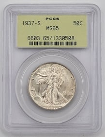 1937-S United States Walking Liberty Half Dollar PCGS MS 65