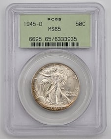 1945-D United States Walking Liberty Half Dollar PCGS MS 65