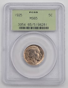 1925 United States Buffalo Nickel PCGS MS 65
