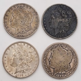 (4) 1880's United States Morgan Silver Dollars