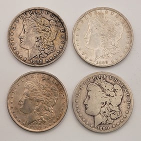 (4) 1888-89-90 United States Morgan Silver Dollars
