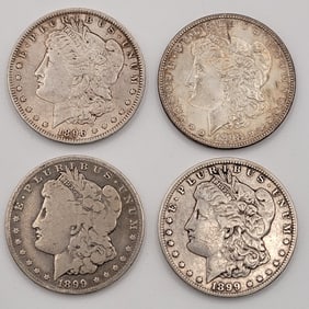 (4) 1890's United States Morgan Silver Dollars