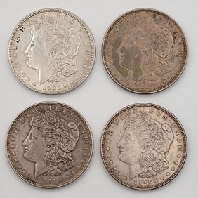 (4) 1921 United States Morgan Silver Dollars