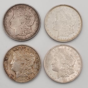 (4) 1921 United States Morgan Silver Dollars