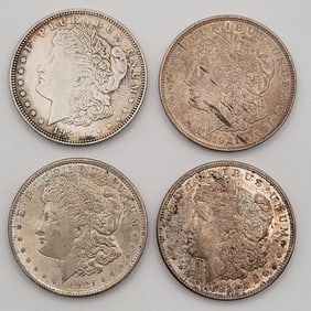 (4) 1921 United States Morgan Silver Dollars