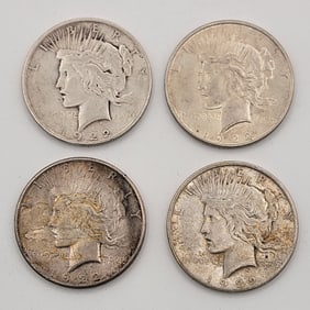 (4) 1922-S United States Peace Silver Dollars