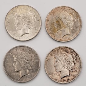 (4) 1923 United States Peace Silver Dollars
