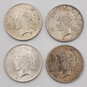 (4) 1923 United States Peace Silver Dollars