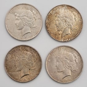 (4) 1923 United States Peace Silver Dollars