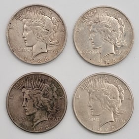 (4) 1923 P & D United States Peace Silver Dollars