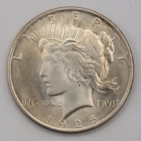 1925 Uncirculated United States Peace Silver Dollar