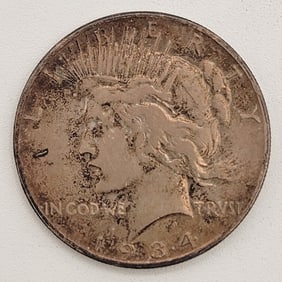 1934-S Circulated United States Key Date Peace Silver Dollar