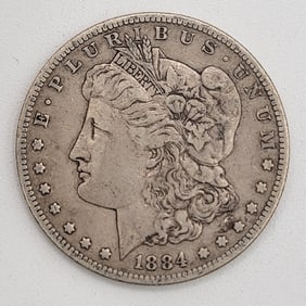 1884-S Circulated United States Morgan Silver Dollar