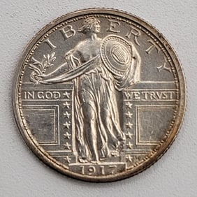 1917 Type 1 Uncirculated U.S. Standing Liberty Quarter Full Head