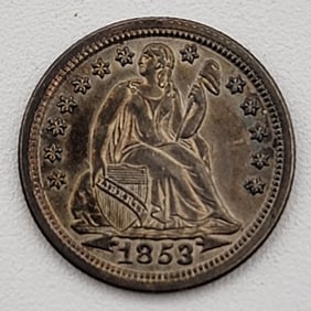 1853 Uncirculated U.S. Seated Liberty Dime With Arrows
