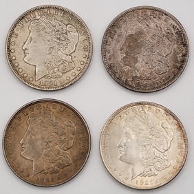 (4) 1921 United States Morgan Silver Dollars