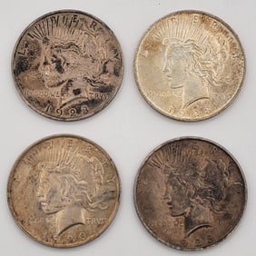 (4) 1923 United States Peace Silver Dollars