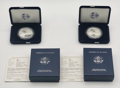 (2) 2006-W American Silver Eagle Proof Coins