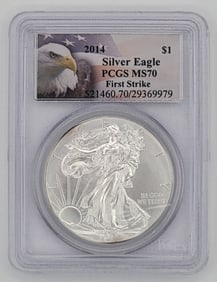 2014 American Silver Eagle Coin PCGS MS 70 First Strike