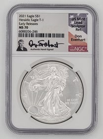 2021 American Silver Eagle Type 1 Coin NGC MS 70 Early Releases