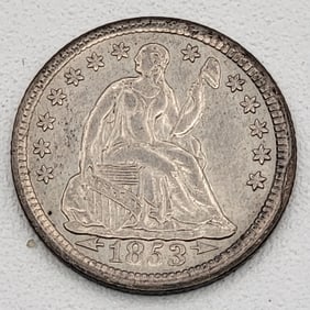 U.S. 1853 Seated Liberty Silver Half Dime With Arrows At Date