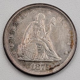U.S. 1875-S Seated Liberty Silver Twenty-Cent Piece