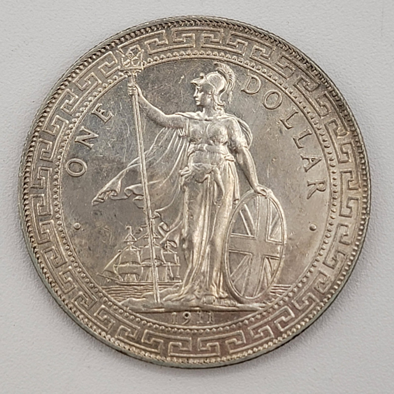1911 Great Britain Silver Trade Dollar: Nice AU+ condition. 90% silver, actual silver weight .78 troy ounce.