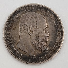 1901-F Germany Five Mark Silver Coin