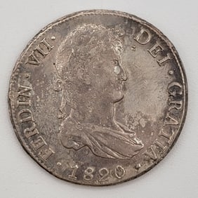1820-JJ Mexico Spanish Colony 8 Reales Silver Coin