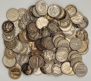 $10 Face Value Of 90% Silver Mercury & Roosevelt Dimes