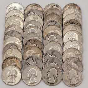 $10 Face Value Of 90% Silver Washington Quarters