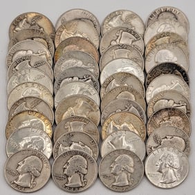 $10 Face Value Of 90% Silver Washington Quarters