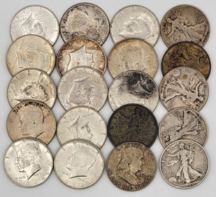 $10 Face Value Of 90% Silver U.S. Half Dollars