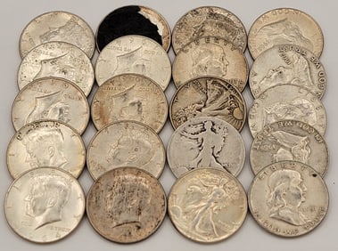 $10 Face Value Of 90% Silver U.S. Half Dollars