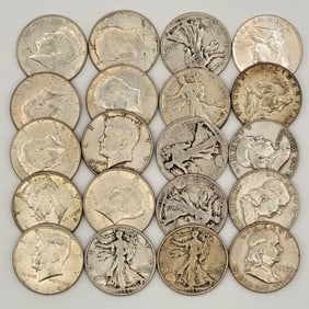 $10 Face Value Of 90% Silver U.S. Half Dollars