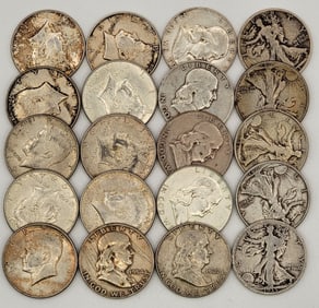 $10 Face Value Of 90% Silver U.S. Half Dollars