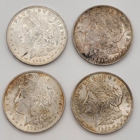 (4) 1921 United States Morgan Silver Dollars