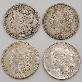 (4) Mixed Date United States Silver Dollars