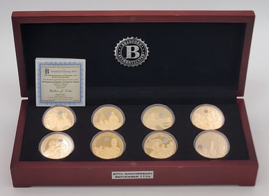 8 Pc. Bradford Exchange Mint 20th Anniversary September 11th Gold Proof Collection