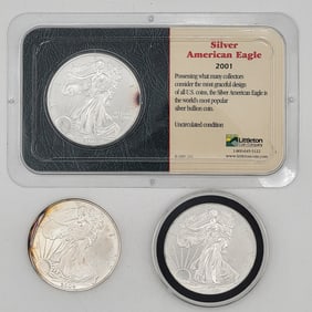 (3) Mixed Dates American Silver Eagle Dollars