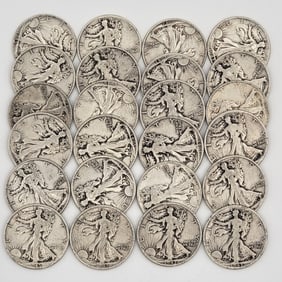 $12 Face Value Of 90% Silver U.S. Walking Liberty Half Dollars