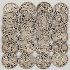 $12 Face Value Of 90% Silver U.S. Walking Liberty Half Dollars