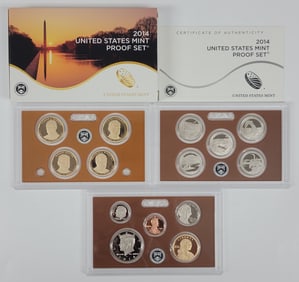 2014 US Mint Proof Set In Box With COA