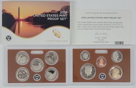 2019 US Mint Proof Set In Box With COA