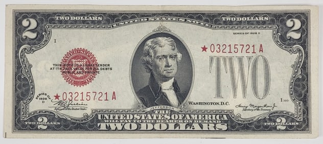 Series Of 1928-D United States $2 Star Note