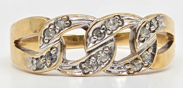 10K Yellow Gold Diamond Link Band