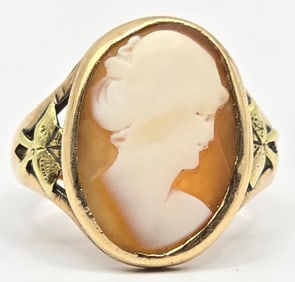 Antique 10K Yellow Gold Cameo Ring