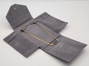 Vintage Vieri Italian 14K Yellow Gold Sapphire & Diamond Necklace