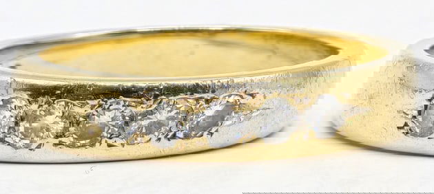 Vintage 14K Yellow Gold Diamond Wedding Band